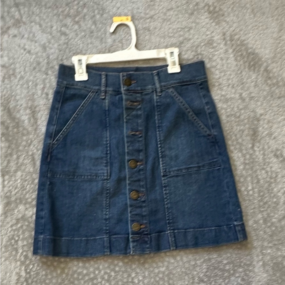 Loft Button Jean skirt
